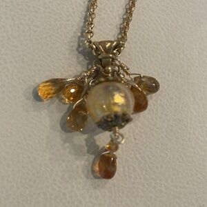 Beautiful Necklace Goldplated with Citrine & Faceted Stones, Verve NYC